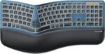 ProtoArc Backlit Bluetooth Ergonomic Keyboard, EK01 Plus Full Size Wireless Split Keyboard with Dual Bluetooth and USB, Cushioned Wrist Rest, Rechargeable, Compatible with Windows/Mac/Android, Blue - Image 2