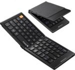 ProtoArc Foldable Compact Keyboard, XK04 Portable Bluetooth Keyboard with PU Leather Cover, Pocket-Sized Wireless Travel Keyboards for iPad, iPhone, Smartphone, Tablet and Laptop - Black - Image 2
