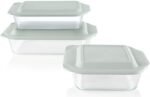 Pyrex Deep 3-Pack Glass Baking Dish Set (9"x13", 7"x11", 8"x8") With BPA-Free Lids, Rectangular Glass Bakeware, Dishwasher, Microwave, Freezer & Pre-Heated Oven Safe - Image 2