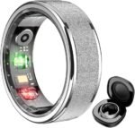 R10 Smart Ring, Smart Health Ring for Women, Features Heart Rate, Blood Oxygen, Sleep Monitoring, Pedometer, and Fitness Tracker, No Subscription Fee. (Silver, 7#) - Image 2