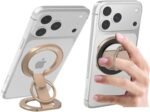 RESPECTED BRO-Magnetic-Phone-Ring-Holder with Dual Rings, Compatible with iPhone 17/16/15/14/13/12, Multifunctional Stand for Office, Gym, Kitchen & All Metal Surfaces, Finger Loop Grip (Desert Gold) - Image 2