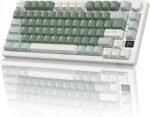 RK ROYAL KLUDGE M75 Wireless Mechanical Keyboard 2.4Ghz/BT5.1/USB-C Gaming Keyboard 75% Layout 81 Keys Gasket Mount with OLED Display & Knob RGB Backlight Hot-Swappable Pale Green Switch, Green - Image 2