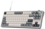 RK ROYAL KLUDGE R87 Pro Wired Mechanical Keyboard with Hot Swappable Knob 75% RGB Backlit Gaming Keyboard 88 Keys TKL Gasket Mounted with QMK/VIA and Linear Creamy Switch - Image 2