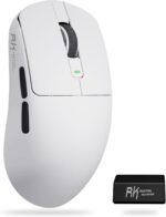 RK ROYAL KLUDGE RK M3 Gaming Mouse with 42000 DPI PAW3950 Optical Sensor 47g Lightweight Tri-Mode 2.4G/USB-C/Bluetooth Wireless Mouse 8000Hz Polling Rate with 5 Programmable Buttons White - Image 2