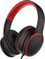 RORSOU R10 Over-Ear Headphones with Microphone, Lightweight Folding Stereo Bass Headset with 1.5M No-Tangle Cord, Portable Wired Headphones for Smartphone Tablet Computer MP3 / 4 (Black) - Image 2