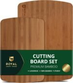 ROYAL CRAFT WOOD Wooden Cutting Boards for Kitchen Meal Prep & Serving - Bamboo Wood Serving Board Set - Charcuterie & Chopping Butcher Block for Meat - Image 2
