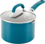 Rachael Ray 12020 Create Delicious Nonstick Sauce Pan / Saucepan with Straining and Lid, 3 Quart - Teal Shimmer - Image 2