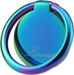 Rainbow Cell Phone Ring Stand Holder,Blue Multicolor Ring Grip Kickstand,360 Rotation Metal Finger Ring for Almost All Phones,Pad - Image 2