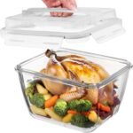 Razab 17 Cups / 132 Oz / 3900ml Large Glass Food Storage Containers with Lids - Leakproof, BPA-Free Large Meal Prep Container Ideal for Roasting Turkey, Store Leftover - Microwave & Oven Safe - Image 2