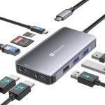 Reborn Laptop Docking Station Dual Monitor, 9-in-1 USB C Hub Dual Monitor with 4K 2HDMI Ports, 1Gbps Ethernet, 5Gbps USB A&C 3.0, 100W PD, SD Card Reader, USBC Dock for MacBook/Dell XPS/HP/Surface etc - Image 2