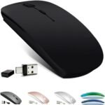 Rechargeable Bluetooth 5.2/3.0/Type-C/USB-2.4G Mouse for MacBook/MacBook air/Pro/iPad, Wireless Mouse for Laptop/Notebook/pc/iPad/Chromebook (Black) - Image 2