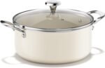 Redchef Ceramic Stock Pot with Lid, Soup Pot for All Stoves, 5 Qt Induction Cooking Pot for Soup Nonstick, Even Heating, Stay-Cool Handles, Oven/Dishwasher Safe, PTFE PFAS Free (Beige) - Image 2