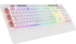 Redragon K512 Shiva RGB Backlit Membrane Gaming Keyboard with Multimedia Keys, Linear Mechanical-Feel Switch, 6 Extra On-Board Macro Keys, Dedicated Media Control, Detachable Wrist Rest, White - Image 2
