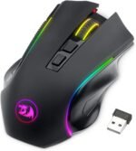 Redragon M602 Griffin RGB Gaming Mouse, RGB Spectrum Backlit Ergonomic Mouse with 7 Programmable Backlight Modes up to 8000 DPI for Windows PC Gamers (Black, Wireless) - Image 2
