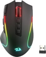 Redragon M612 PRO RGB Gaming Mouse, 8000 DPI Wired/Wireless Optical Mouse with 9 Programmable Buttons & 7 Backlit Modes, BT & 2.4G Wireless, Software Supports DIY Keybinds Rapid Fire Button - Image 2