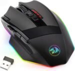 Redragon M801 Wireless Gaming Mouse, RGB Gaming Mouse with MMO 9 Programmable Macro Editing Buttons, UP 16000 Adjustable DPI, Rapid Fire Button for Game, Windows,PC - Wireless, Black - Image 2