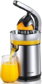 Reemix Electric Citrus Juicer - Orange, Lemon, Grapefruit Juicer with Stainless Steel Body & Transparent Juice Collector, Easy to Use for Fresh Squeezed Juice at Home​​ - Image 2