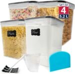 Reli. 5.2L Airtight Food Storage Containers with Lids (4 Sets) | Kitchen Organizers and Storage Pantry Organizers | BPA Free Plastic Container Set w/ 4 Measuring Cups, Dough Scraper, 6 Labels, Pen - Image 2