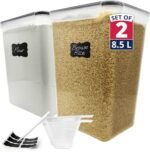 Reli. 8.5L Airtight Food Storage Containers with Lids (2 Sets) Kitchen Organizers and Storage Containers, Pantry Organizers | BPA Free Plastic XXL Set w/ 2 Measuring Cups, 6 Labels, Pen - Image 2