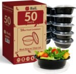 Reli. Meal Prep Bowls w/Lids - 50 Pack (16 oz) | Disposable Bowls with Lids | Microwave/Freezer Safe - Image 2