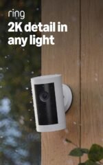 Ring Outdoor Cam Plus, Battery (newest model), Home or business security, Wide-Angle 2K Video with Ring Vision, Low-Light Sight for full-color night vision, Mount-Anywhere Versatility, White - Image 2