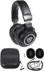 Rockville PRO-M50 Studio Monitoring Headphones, 40mm Neodymium Drivers, Detachable Coil Cable, Interchangeable Leather/Suede Ear Pads, Hard Case, Gold Plated 3.5mm/1/4 Adapter, for Recording & Mixing - Image 2