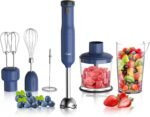 Rosewill 6-in-1 Multi-Speed Cordless Rechargeable Immersion Hand Blender, Heavy Duty Motor - Stick Blender, Beaker, Whisk, Chopper, Dual Beater, Milk Frother - For Smoothies, Baby Food, Soup - Blue - Image 2