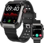 Rugged Men's Smartwatch - 1.83' Big Screen Blood Pressure Fitness Tracker, Bluetooth Call (Answer/Dial) IP69K Waterproof Health Monitor Running Smartwatch for iPhone Android - Image 2