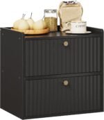 Rustic Bread Box for Kitchen Countertop Bamboo Bread Storage Container Bin Double Layer BreadBox Farmhouse Large Capacity Food Organizer Black - Image 2