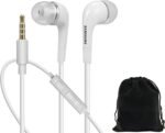 SAMSUNG Headphones 3.5mm Stereo Earphones with Remote and Mic - Original OEM - Non-Retail Packaging with Pouch - White - Image 2