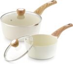 SENSARTE 2.0 & 3.0 Quart Ceramic Sauce Pan Sets with Lid, Cooking Pots Set, Nonstick Saucepan Set with Pour Spout, Small Kitchen Pot, Non toxic Saucepot, Induction Comptable, PFOA PTFE PFAS Free - Image 2