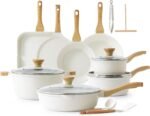 SENSARTE Nonstick Ceramic Cookware Set 23-Piece, Healthy Pots and Pans Set, Non-toxic Kitchen Cooking Set with Stay-Cool Handles, Silicone Utensils and Pot Protectors, PFAS & PFOA Free - Image 2
