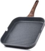 SENSARTE Nonstick Grill Pan for Stove Tops, Versatile Griddle with Pour Spouts, Square Big Cooking Surface, Durable Skillet Indoor & Outdoor Grilling. PFOA Free, 9.5 Inch - Image 2