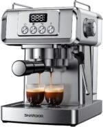 SHARDOR 20-Bar Espresso Machine for Home Barista, Built-In Steam Wand for Latte & Cappuccino, Stainless Steel Coffee Maker with Temp Display, 1350W, 60oz Water Reservoir - Image 2