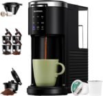 SHARDOR 3 in 1 Coffee Maker, K Cup Coffee Maker Compatible with Ground Coffee & Teas, Single Serve Coffee Machine, 6–14oz Brew Sizes, 40oz Detachable Water Reservoir, Descale Settings, Black - Image 2