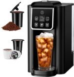 SHARDOR Single Serve Coffee Maker 2.0, Hot and Iced Coffee Machine for K Cup Pods & Ground Coffee, 6 to 14 oz Brew Sizes, 50 oz Removable Water Tank, Bold Brew Setting, Stainless Steel, Black - Image 2