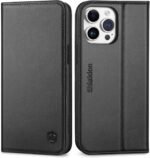SHIELDON Case for iPhone 15 Pro Max 6.7", Genuine Leather Wallet Folio [Magnetic Closure] [RFID Blocking Card Slot] [Kickstand] Full Protection Case Compatible with iPhone 15 Pro Max 2023 - Black - Image 2