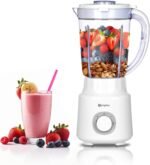 SIMPLUS White Blenders for Kitchen, 51oz Countertop Blender, Stainless Steels Professional Blenders, 3 Adjustable Speed Smoothie Maker for Juices, Puree, Shakes, Fruit Drinks, Sauces, Self-Cleaning - Image 2