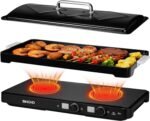 SINCHO 2-Burner Induction Cooktop with Removable Griddle, 1800W Portable Induction Stove, Non-Stick Surface, 9 Power Levels & 99-Min Timer - Image 2
