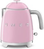 SMEG Mini 50's Retro Style 3 Cup Electric Kettle with Double Wall Anti Slip Base and Water Level Indicator (Pink) - Image 2