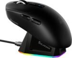SOLAKAKA SM820 Wireless Gaming Mouse with RGB Charging Dock,24000 DPI Tri-Modes Wireless Mouse with 2 Side Buttons,Programmable Macro Mouse for Gaming(Black) - Image 2