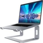 SOUNDANCE Laptop Stand, Aluminum Computer Riser, Ergonomic Laptops Elevator for Desk, Metal Holder Compatible with 10 to 15.6 Inches Notebook Computer, Silver - Image 2
