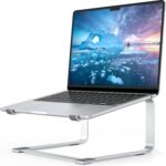SOUNDANCE Laptop Stand for Desk, Metal Computer Riser, Heavy Stable PC Holder, Ergonomic Laptops Elevator for 12 to 17.3 Inches Notebook Computer, Silver - Image 2