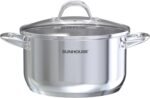 SUNHOUSE Stainless Steel Stock Pot - 7 Quart Heavy-Duty Induction Cooking Pot with Visible Lid for Pasta, Soup, Spaghetti - Nonstick Thick-Bottom Deep Stockpot for Canning, Boiling, and Simmering - Image 2