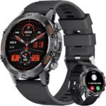 SUNKTA Smart Watch for Men Bluetooth Calls with,1.39''HD Touch Screen Tactical Smartwatch for Android and iPhone,5ATM Waterproof Fitness Watch with Blood Pressure/Heart Rate Monitor BlackSilicone - Image 2