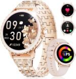 SUNKTA Smart Watch for Women (Answer/Make Call),1.27" Curved Display​ Smartwatch with Female Cycle/Sleep Monitor,5ATM Waterproof Fitness Tracker 100 Sport Modes Pedometer for Android/iOS,Gold Diamond - Image 2
