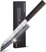 SUNLY Damascus Chef Knife 8 Inch, Professional Kitchen Knife, 67 Layer Damascus Japanese Steel, VG10 Core (10Cr15CoMoV), Ebony Handle, Sharp Kitchen Knives, Luxury Gift Box - Image 2
