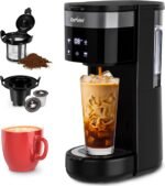 SUNVIVI Iced Coffee Maker, Single Serve Coffee Maker with 3 Brewing Options for K Cup Pod or Ground Coffee, 30oz Removable Water Reservoir & Reusable Filter, Ideal for Home & Office, Black - Image 2