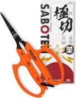 Saboten 6.3" Japanese Harvesting Shears, Magnetic Springless Assist, Fine-Tip Angled Blade, Fluorine-Coated Stainless Steel, Ergonomic Non-Slip Grip, Safety Lock, Made in Japan - Image 2