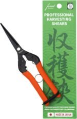 Saboten 7.9" Professional Japanese Harvesting Shears, Straight Precision Blade, Black Fluorine-Coated Stainless Steel, Spring-Loaded, Shock-Absorbing Grip, Safety Lock, Made in Japan - Image 2
